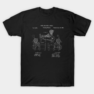 Vintage Thrashing Machine Patent Art c1859 T-Shirt